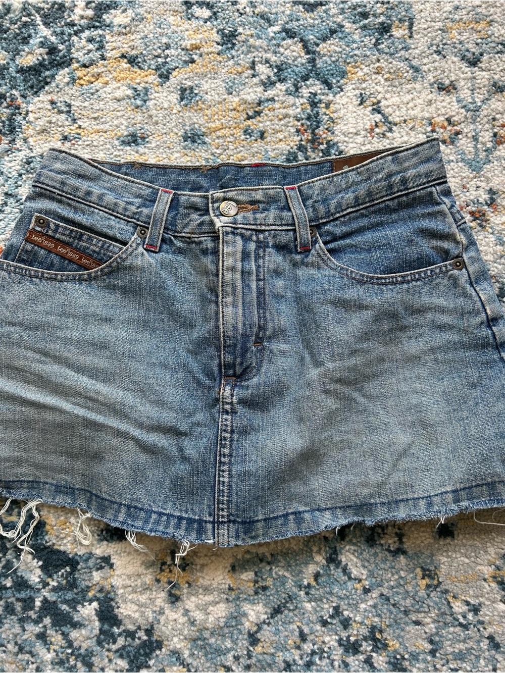 Lee Denim Mini Skirt with Frayed Hem